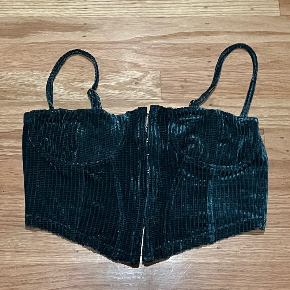 Forest green corset top